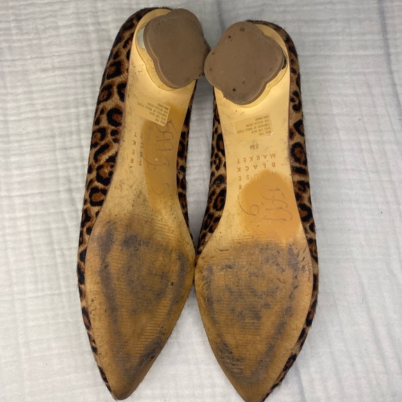 WHBM Calf Hair Leopard Print Pointy Toe Dressy Flats Size 8 - Picture 9 of 11